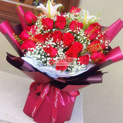 晋中30朵红玫瑰百合，做你余生故事里的人
