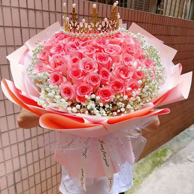 晋中48朵戴安娜粉玫瑰，我的爱呵护你