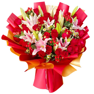晋中33朵红玫瑰百合，心灵的火花